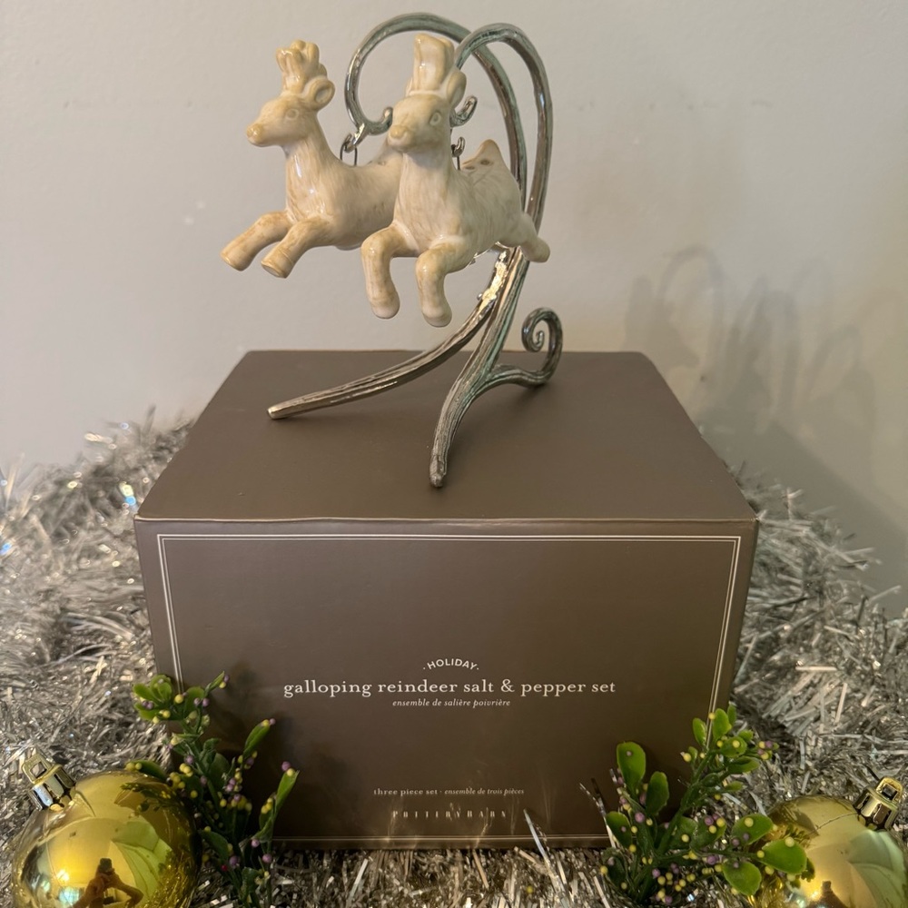 Pottery Barn Reindeer Salt & Pepper Set